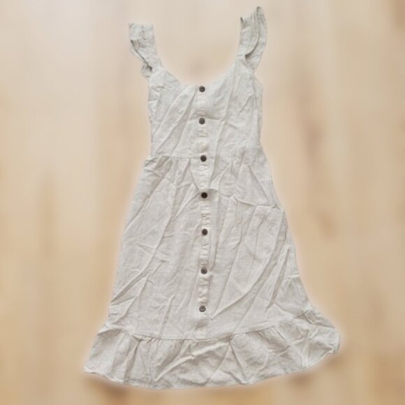 Linen Blend Cottagecore Dress - Picture 1 of 4